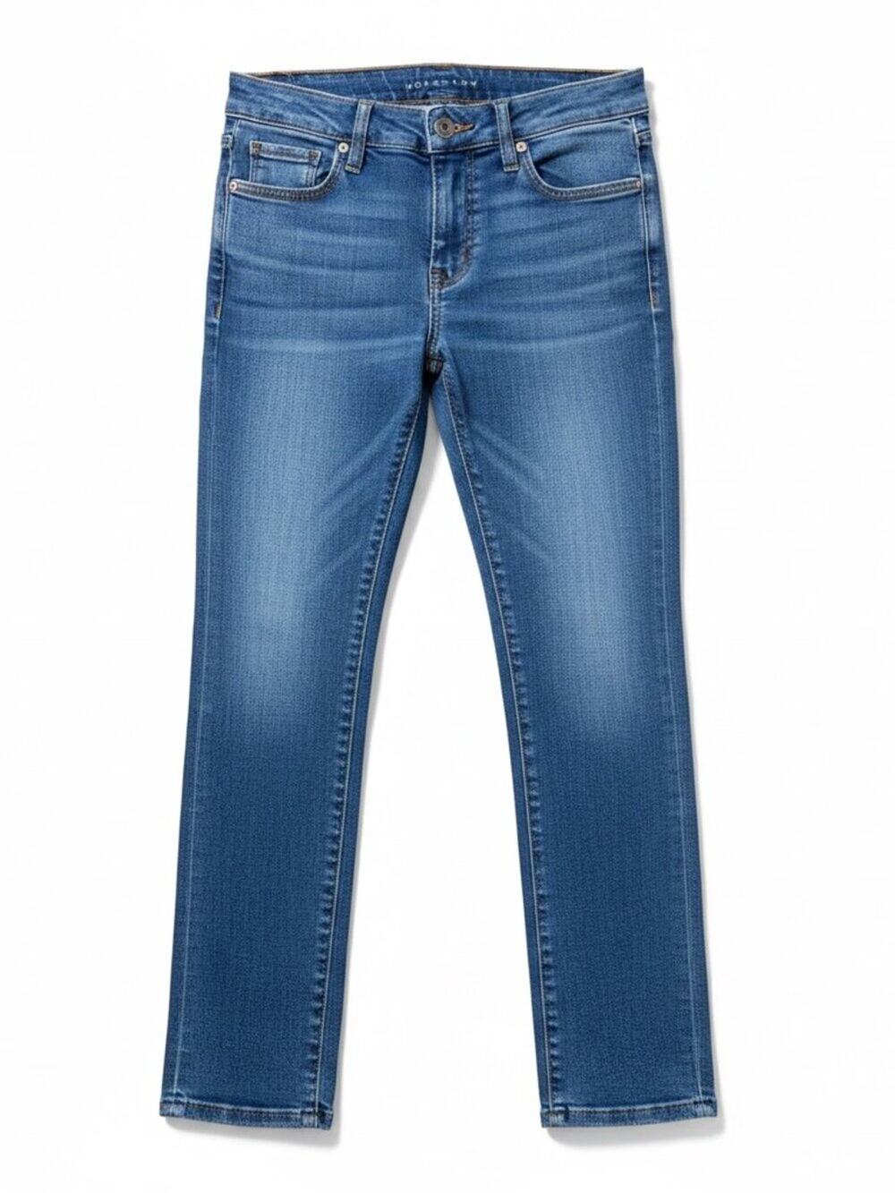 Mott & Bow Boyfriend mid-rise slim-straight Allen blue jeans 28" | GUC
